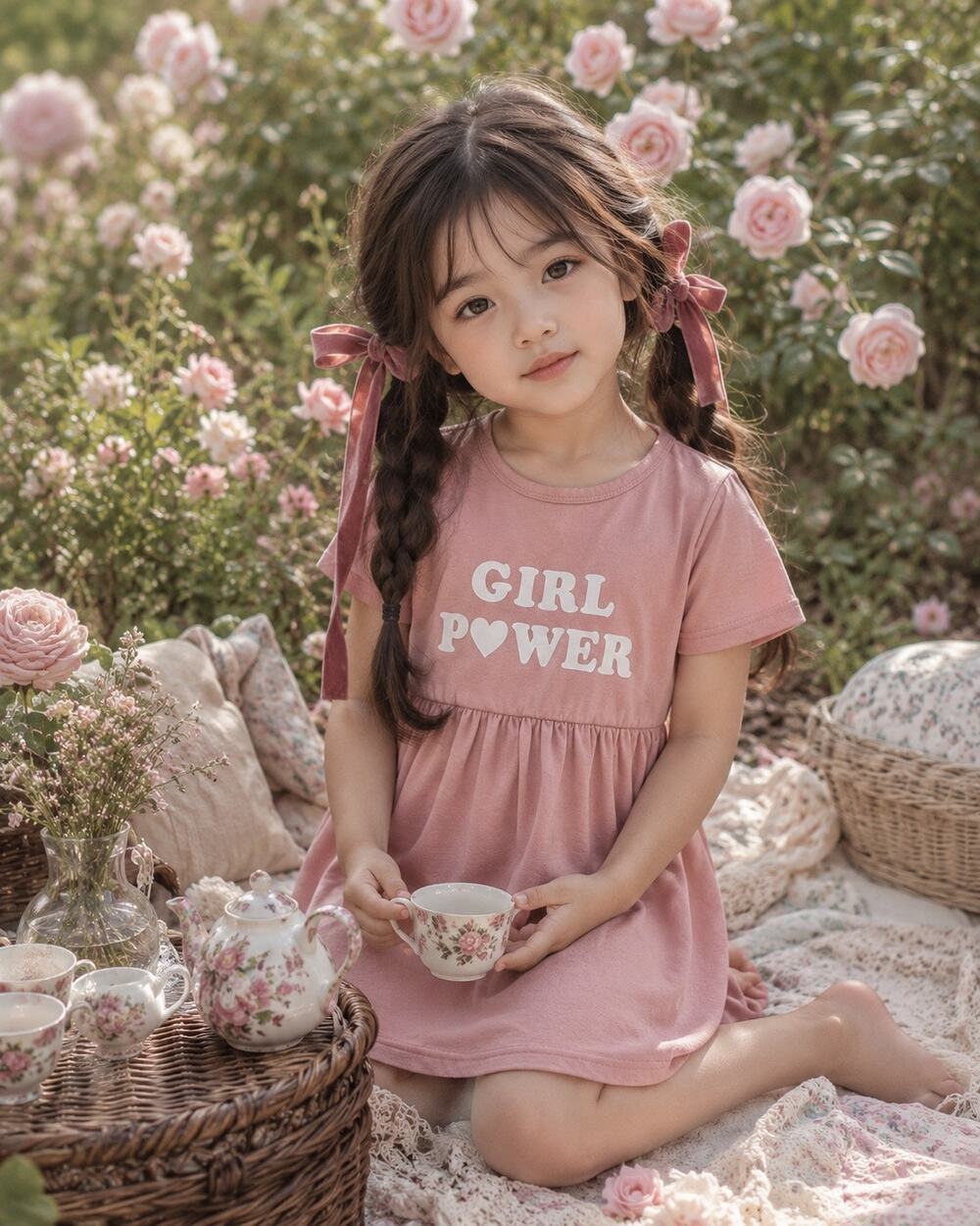 Celebrate Girl Power ♡ Mauve Inspirational Casual Tee Shirt Dress 6